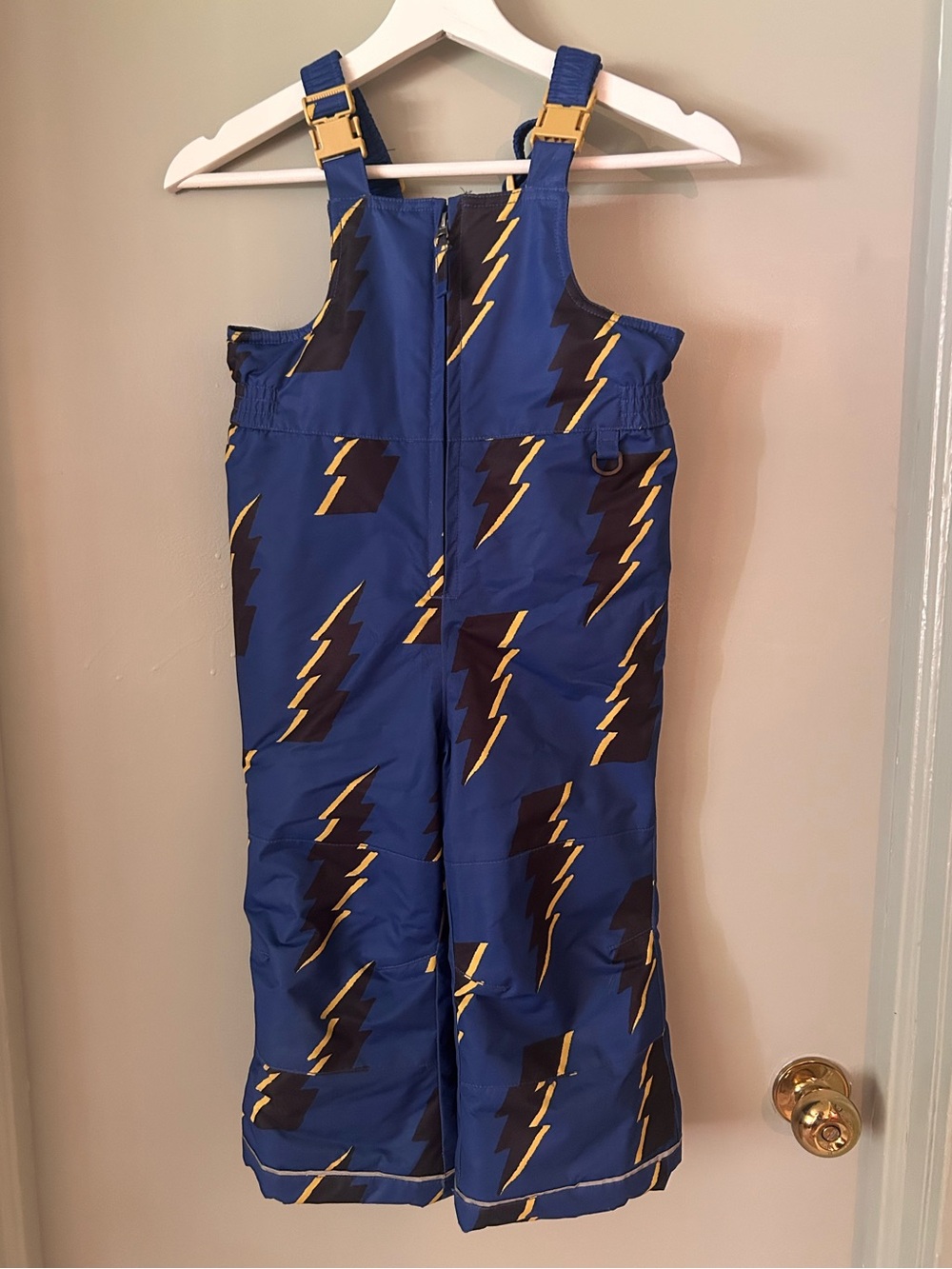 Hanna Andersson Lightning bolt ski snow bib pants overalls 4t